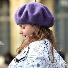 Niños niñas señoras de lana cálida angora invierno otoño primavera Cap Hat Beret (HW805)